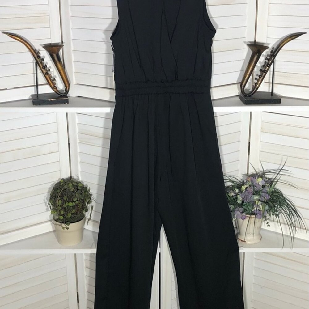Sincerely Jules Black Jumpsuit Wide Leg Wrap Sleeveless Medium - Picture 5 of 14